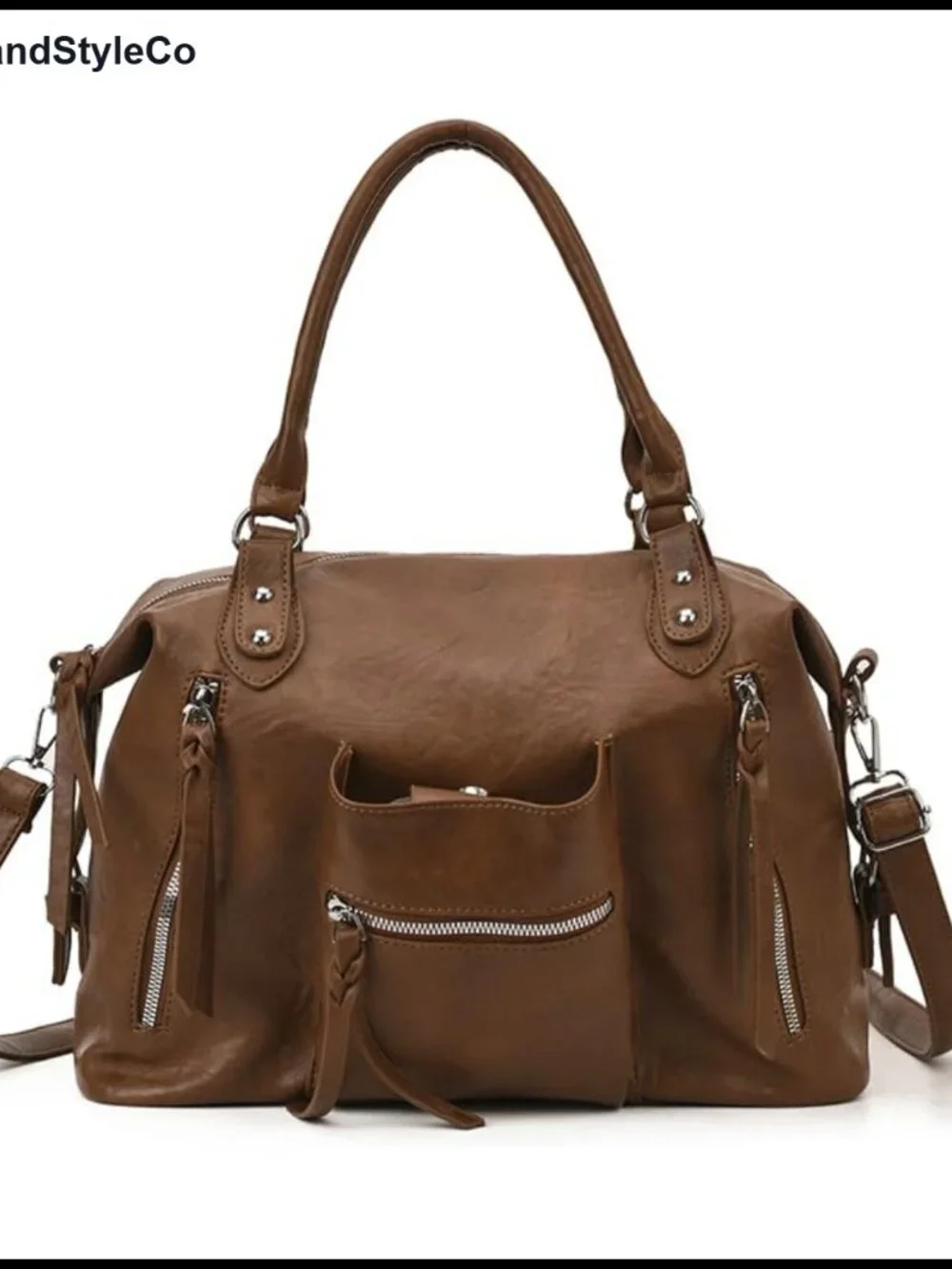 Large Vegan Leather Hobo Tote Bag Slouchy Shoulder Purse Crossbody